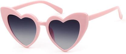 Love Heart Shaped Sunglasses for Women - Vintage Cat Eye Mod Style Retro Glasses as Christmas Gift