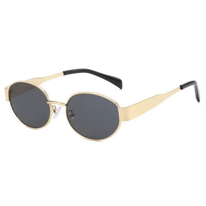 2024 Steampunk Sunglasses Retro Women'S Oval Sunglasses Fashion Women'S Classic Retro Small Metal Brand Glasses UV400