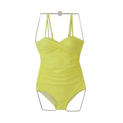Korean Style One Piece Swimwear Women Padded Swimwear Push up Swimsuit Bathing Suit Sexy Lady Monokini Beachwear Solid Swimwear