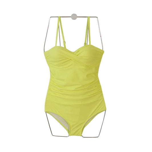 Korean Style One Piece Swimwear Women Padded Swimwear Push up Swimsuit Bathing Suit Sexy Lady Monokini Beachwear Solid Swimwear