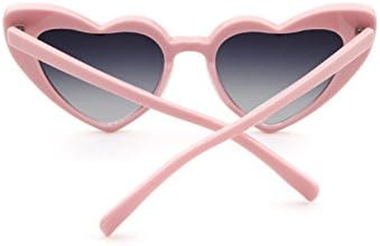 Love Heart Shaped Sunglasses for Women - Vintage Cat Eye Mod Style Retro Glasses as Christmas Gift